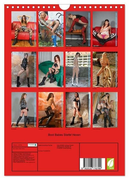 Produktbild: Boot Babes Stiefel Hexen (Wandkalender 2027 DIN A4 hoch), CALVENDO Monatskalender