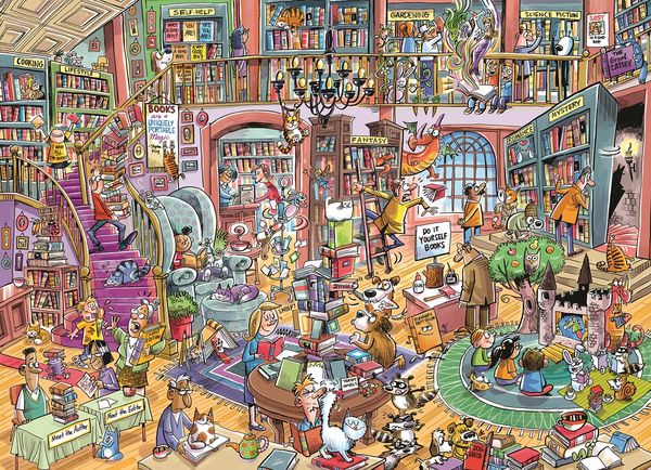 Produktbild: COBBLE HILL PUZZLES - Verr&uuml;ckter Buchladen 1000 Teile