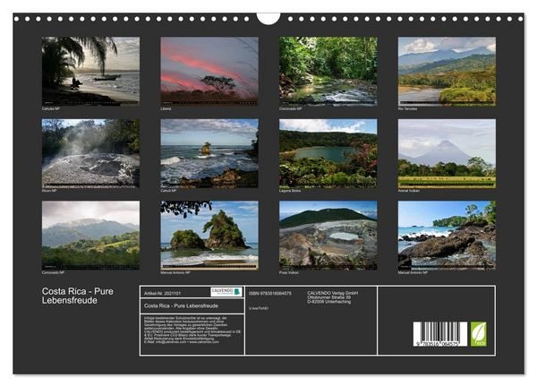 Produktbild: Costa Rica - Pure Lebensfreude (Wandkalender 2026 DIN A3 quer), CALVENDO Monatskalender