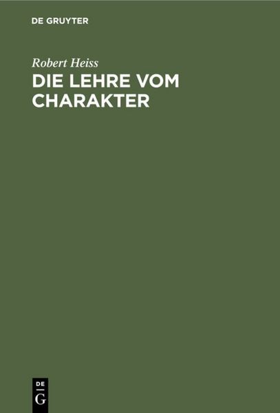 Produktbild: Die Lehre vom Charakter