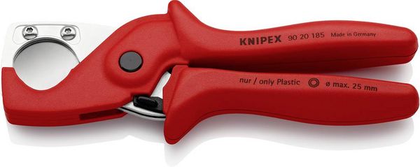 Produktbild: Knipex 90 20 185 Schlauchschneider Geeignet f&uuml;r (Abisoliertechnik) Kunststoffrohre, Schl&auml;uche 25 mm