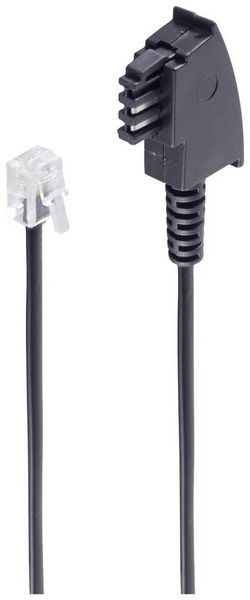 Produktbild: Shiverpeaks Telefon (analog) Anschlusskabel [1x TAE-F-Stecker - 1x RJ11-Stecker 6p4c] 6 m Schwarz
