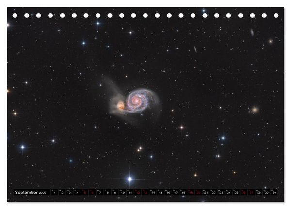 Produktbild: Galaxien im Universum (Tischkalender 2026 DIN A5 quer), CALVENDO Monatskalender