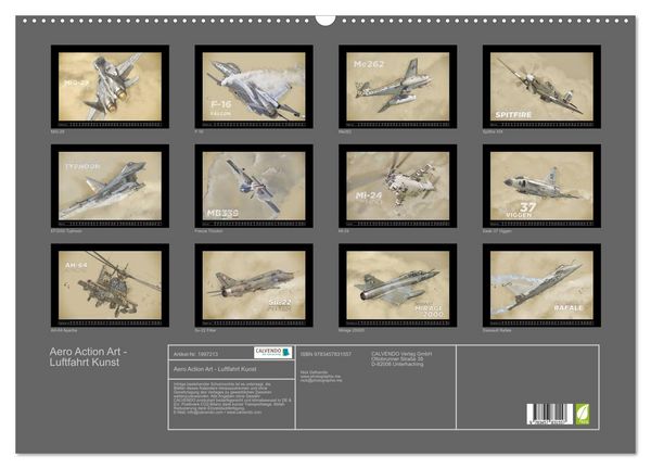 Produktbild: Aero Action Art - Luftfahrt Kunst (Wandkalender 2026 DIN A2 quer), CALVENDO Monatskalender