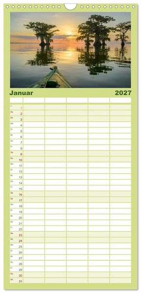 Produktbild: Familienplaner 2027 - Natur Paradies Mississippi Delta mit 5 Spalten (Wandkalender, 21 x 45 cm) CALVENDO