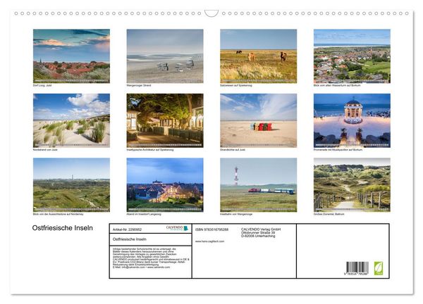 Produktbild: Ostfriesische Inseln (Wandkalender 2027 DIN A2 quer), CALVENDO Monatskalender