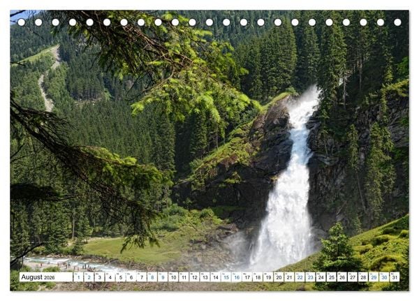 Produktbild: Krimmler Wasserf&auml;lle - Naturlandschaft Krimmler Achental (Tischkalender 2026 DIN A5 quer), CALVENDO Monatskalender