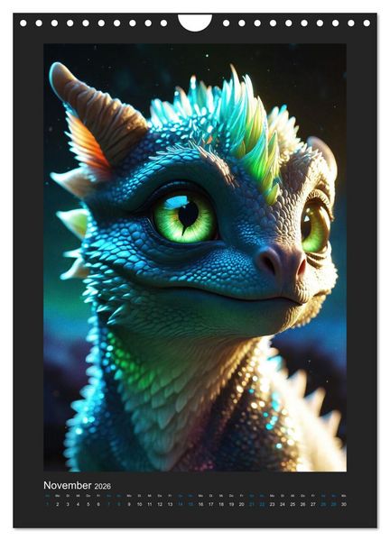 Produktbild: Verzauberte Drachen: Ein Jahr voll kleiner Wunder! (Wandkalender 2026 DIN A4 hoch), CALVENDO Monatskalender