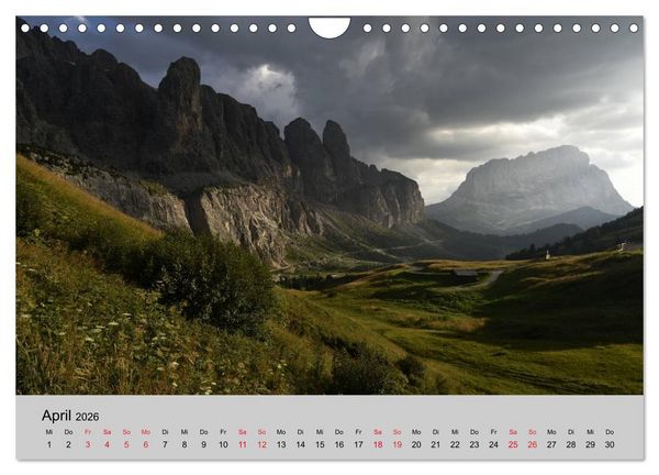 Produktbild: S&uuml;dtiroler Bergwelten - Die monti pallidi, Idylle die fast unwirklich erscheint (Wandkalender 2026 DIN A4 quer), CALVENDO Monatskalender