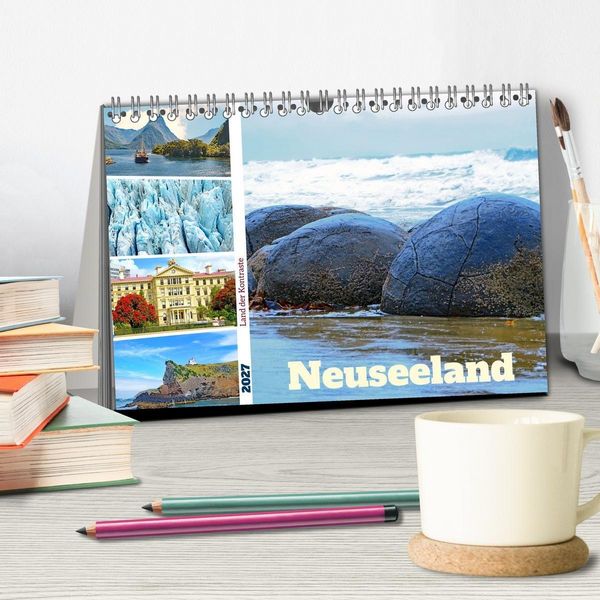 Produktbild: Neuseeland - Land der Kontraste (Tischkalender 2027 DIN A5 quer), CALVENDO Monatskalender