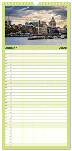 Produktbild: Familienplaner 2026 - Wundervolles London mit 5 Spalten (Wandkalender, 21 x 45 cm) CALVENDO