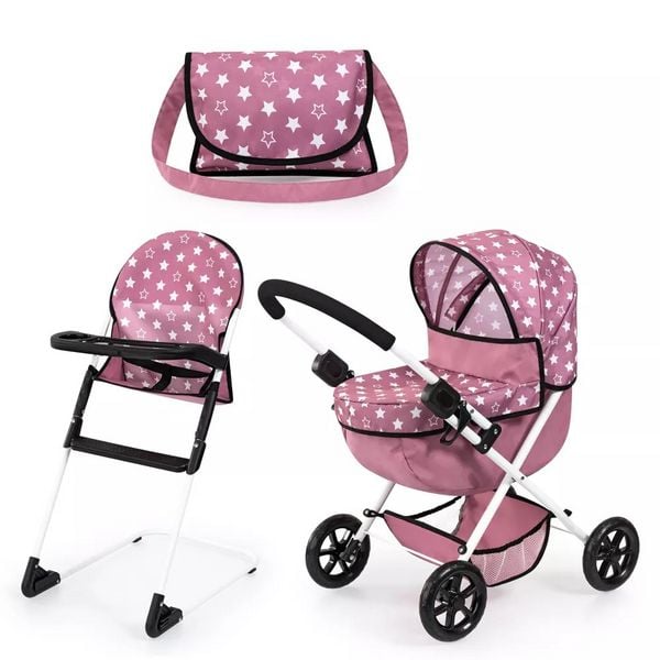 Puppenwagen Set Cosy Altrosa