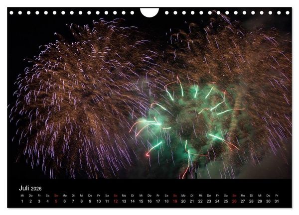 Produktbild: Feuerwerk (Wandkalender 2026 DIN A4 quer), CALVENDO Monatskalender