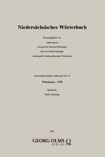 Produktbild: Nieders&auml;chsisches W&ouml;rterbuch
