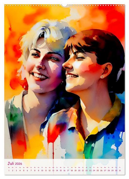 Produktbild: Lesbische Liebe (hochwertiger Premium Wandkalender 2026 DIN A2 hoch), Kunstdruck in Hochglanz