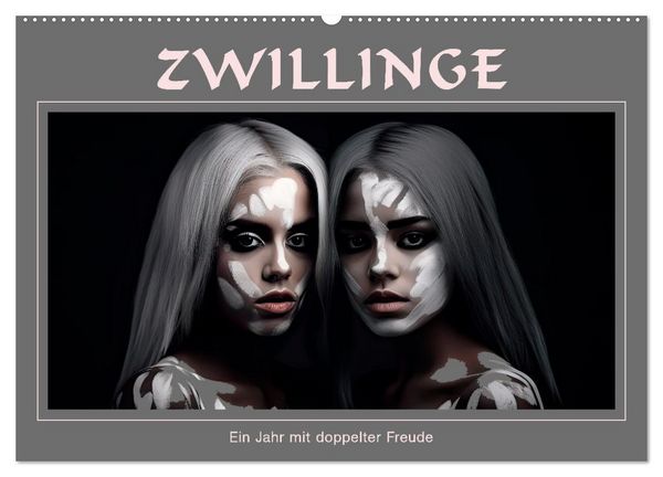 Zwillinge - Ein Jahr mit doppelter Freude (Wandkalender 2026 DIN A2 quer), CALVENDO Monatskalender