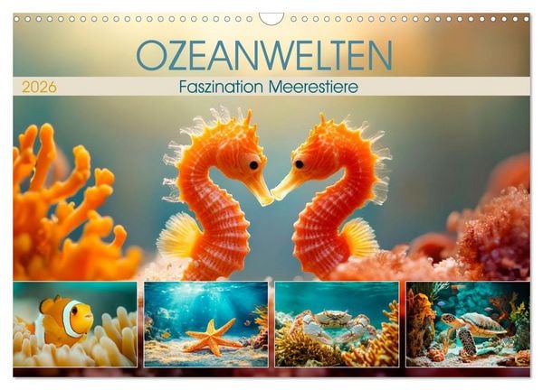 OZEANWELTEN Faszination Meerestiere (Wandkalender 2026 DIN A3 quer), CALVENDO Monatskalender