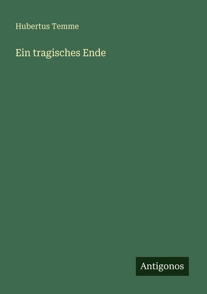 Produktbild: Ein tragisches Ende