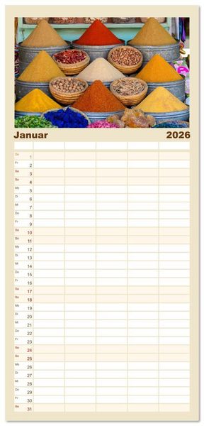 Produktbild: Familienplaner 2026 - M&auml;rchenhaftes Marokko mit 5 Spalten (Wandkalender, 21 x 45 cm) CALVENDO