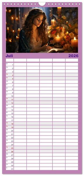 Produktbild: Familienplaner 2026 - Verzaubert von Magie und Romantik mit 5 Spalten (Wandkalender, 21 x 45 cm) CALVENDO