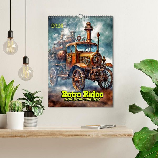 Produktbild: Retro Rides with Steam and Steel (Wall Calendar 2026 DIN A3 portrait), CALVENDO 12 Month Wall Calendar