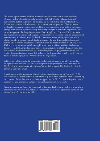 Produktbild: Burnout in a State Government Construction Authority