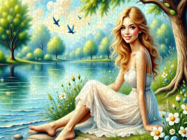 Produktbild: CALVENDO Puzzle Sommertr&auml;ume am See | 1000 Teile Lege-Gr&ouml;&szlig;e 64x48cm Foto-Puzzle f&uuml;r gl&uuml;ckliche Stunden