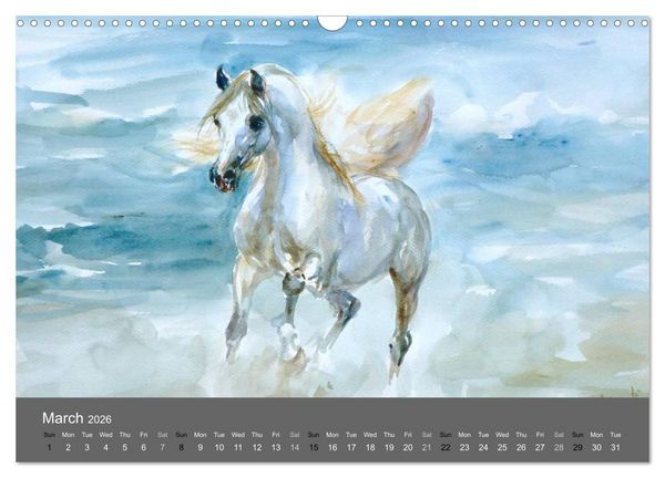 Produktbild: Horses in four seasons 2026 (Wall Calendar 2026 DIN A3 landscape), CALVENDO 12 Month Wall Calendar