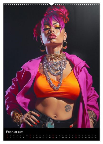 Produktbild: Rap Queens. Badass Attitude im Streetwear-Charme (Wandkalender 2026 DIN A2 hoch), CALVENDO Monatskalender