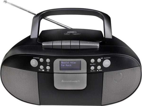 Produktbild: soundmaster SCD7800SW Kassettenradio DAB+, UKW AUX, CD, Kassette, USB Weckfunktion Schwarz