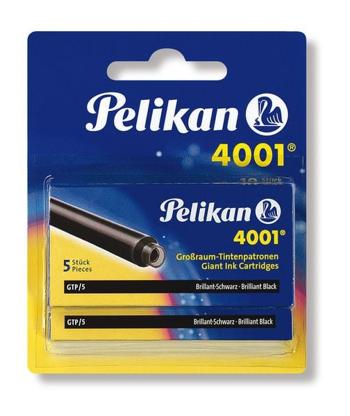 Pelikan Tintenpatronen 4001 , 2 x 5 Großraum-Patronen Brillant-Schwarz