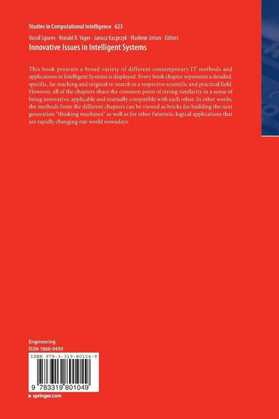 Produktbild: Innovative Issues in Intelligent Systems