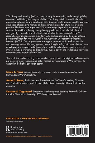 Produktbild: Advances in Research, Theory and Practice in Work-Integrated Learning