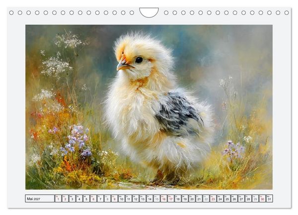 Produktbild: H&uuml;hner und K&uuml;ken. Fluffige Freunde (Wandkalender 2027 DIN A4 quer), CALVENDO Monatskalender