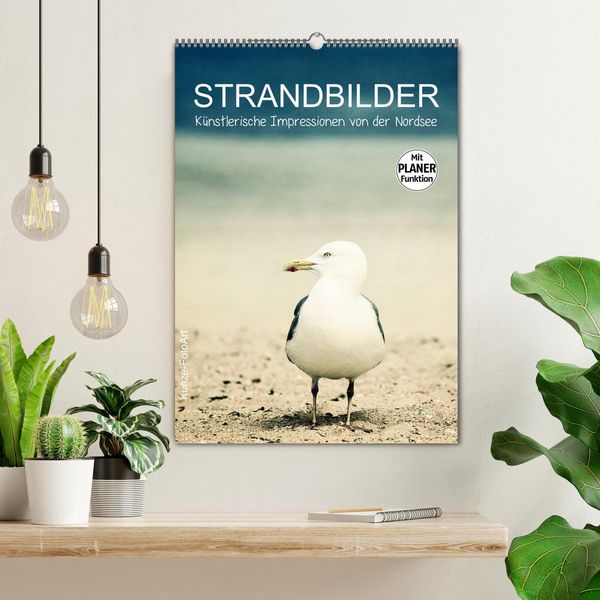 Produktbild: Strandbilder - K&uuml;nstlerische Impressionen von der Nordsee (Wandkalender 2026 DIN A2 hoch), CALVENDO Monatskalender