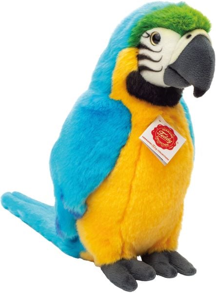 Teddy Hermann 94167 - Papagei Gelbbrustara, 26 cm, Plüschtier