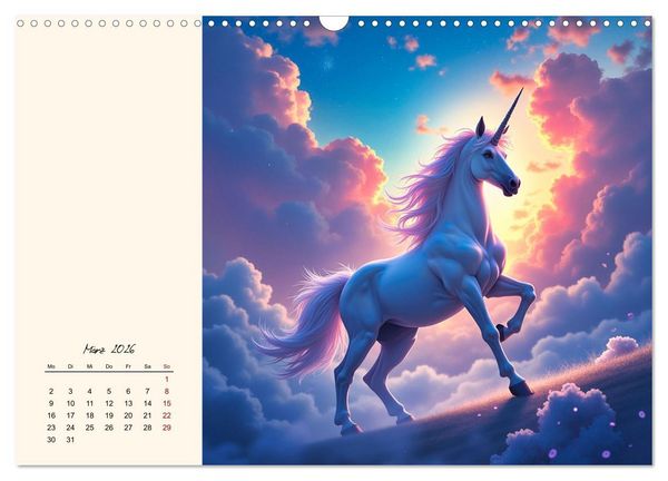 Produktbild: Fantasiewelten - Pferde (Wandkalender 2026 DIN A3 quer), CALVENDO Monatskalender