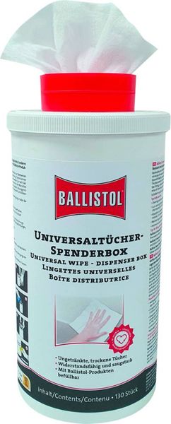 Produktbild: Ballistol Spenderbox mit 130 trockenen T&uuml;chern 25097 1 St.