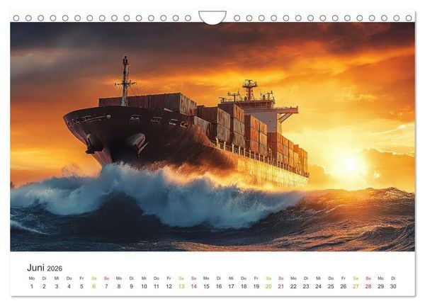 Produktbild: Containerschiffe - Giganten im Fokus (Wandkalender 2026 DIN A4 quer), CALVENDO Monatskalender