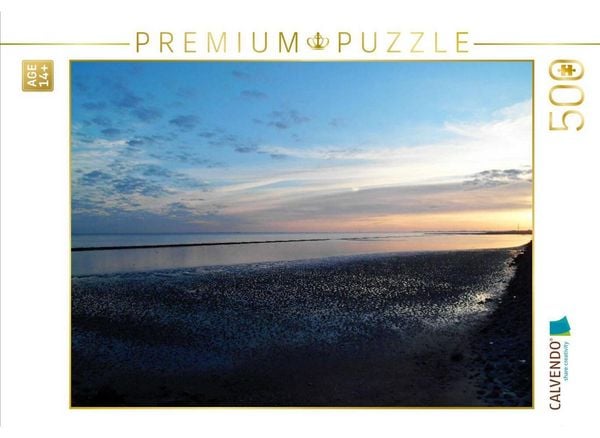 CALVENDO Puzzle Sonnenuntergang im Wattenmeer | 500 Teile Lege-Größe 48 × 36 cm Foto-Puzzle für Erwachsene