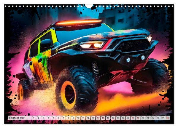 Produktbild: Coole KI-generierte OFF-ROAD-WAGEN (Wandkalender 2026 DIN A3 quer), CALVENDO Monatskalender