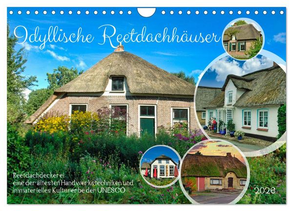 Produktbild: Idyllische Reetdachh&auml;user (Wandkalender 2026 DIN A4 quer), CALVENDO Monatskalender