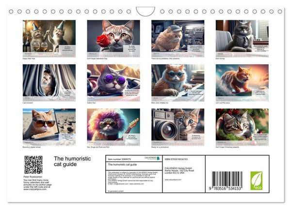 Produktbild: The humoristic cat guide (Wall Calendar 2026 DIN A4 landscape), CALVENDO 12 Month Wall Calendar