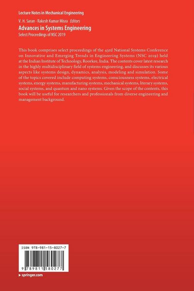Produktbild: Advances in Systems Engineering