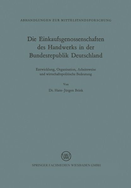Produktbild: Die Einkaufsgenossenschaften des Handwerks in der Bundesrepublik Deutschland