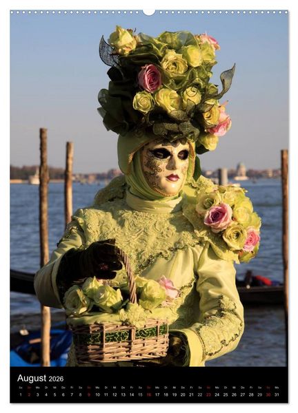 Produktbild: Karneval in Venedig - Phantasievolle Masken (Wandkalender 2026 DIN A2 hoch), CALVENDO Monatskalender