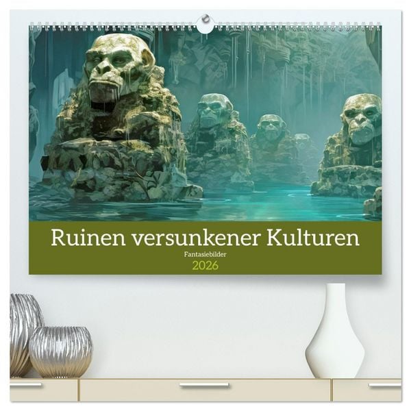 Produktbild: Ruinen versunkener Kulturen - Fantasiebilder (hochwertiger Premium Wandkalender 2026 DIN A2 quer), Kunstdruck in Hochglanz