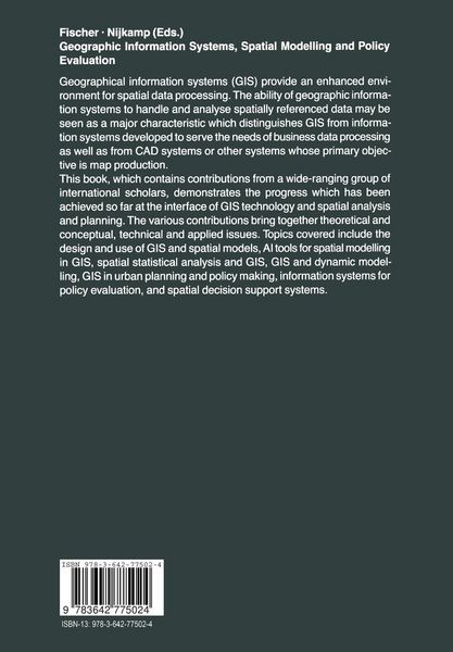 Produktbild: Geographic Information Systems, Spatial Modelling and Policy Evaluation