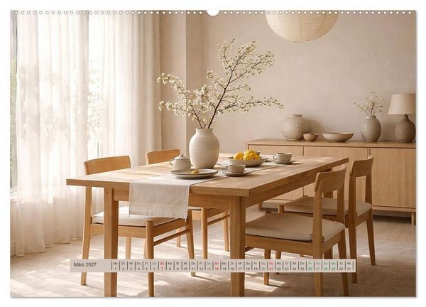 Produktbild: Wohntr&auml;ume &ndash; Minimalistische R&auml;ume voller Ruhe (hochwertiger Premium Wandkalender 2027 DIN A2 quer), Kunstdruck in Hochglanz