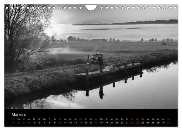 Produktbild: Ost-Friesische Schwarz-Wei&szlig;-Ansichten (Wandkalender 2026 DIN A4 quer), CALVENDO Monatskalender